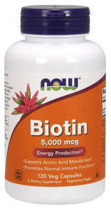 Now Foods, Biotin, 5,000 mcg, 120 Veg Capsules