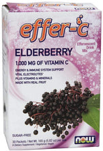 Load image into Gallery viewer, Now Foods, Effer-C, 100mg Vitamin C, Elderberry, 30 Packets, 5.82 oz (165g)