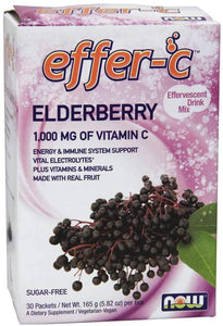 Now Foods, Effer-C, 100mg Vitamin C, Elderberry, 30 Packets, 5.82 oz (165g)