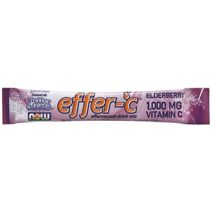 Now Foods, Effer-C, 100mg Vitamin C, Elderberry packet.