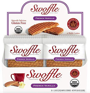 Caramel Swoffle, Organic & Gluten Free, Waffle Cookie, Box of 16 individually wrapped
