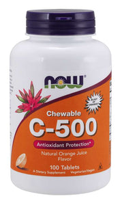Now Foods, Chewable Vitamin C-500mg, Orange Flavor, 100 Tablets